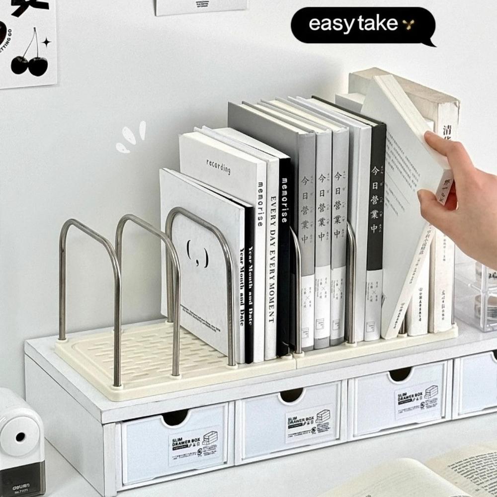 Desktop Bookshelf Book Magazine Storage Rack Desk Organizer Detachable Vertical Divided Books Holder School Office Supplies