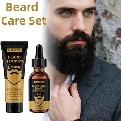 Beard Care Set (Beard Shampoo + Beard Oil) — Nourishes and Softens Facial Hair While Providing a Long-lasting Fragrance.