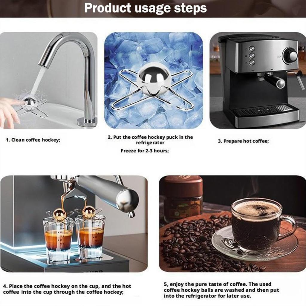 Coffee Cooling Sphere Rapid Temperature Reduction Sphere Stainless Steel Spheres for Whiskey Cocktails Iced Coffee