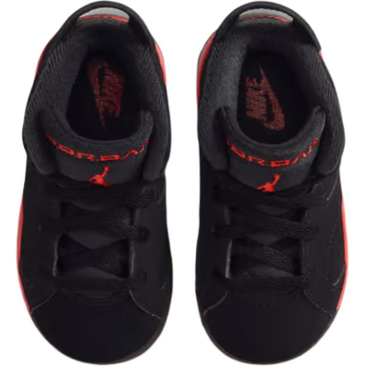 Air Jordan 6 Retro TD Reverse Infrared Salesman Baby Sneakers Black Light-Crimson IQ1280-001