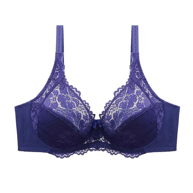 Sexy Lace Hollow Out Breathable Bras for Women, Plus Size Ultra-Thin Solid Color Bra