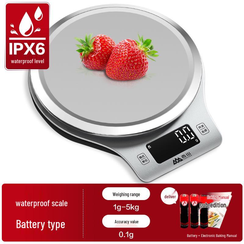 High-Precision Waterproof Kitchen Scale for Baking and Food Weighing - Large Platform, Electronic and Gram Accurate