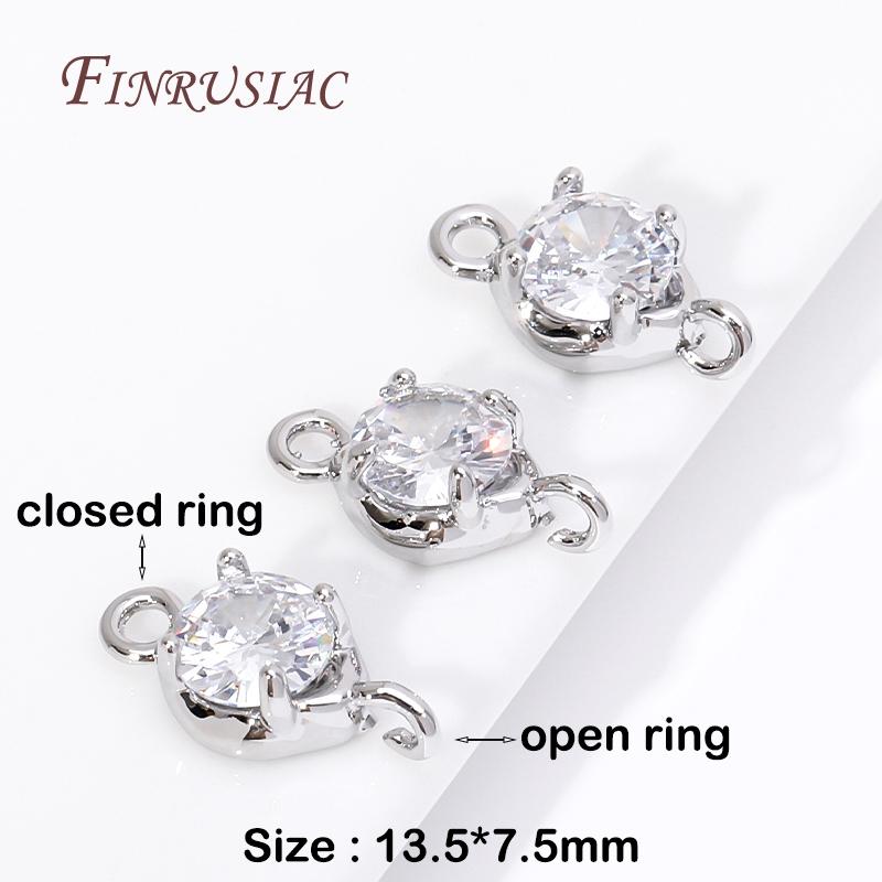 

18K Gold Plated Zircon Crystal Decoration Connector Charms Accessories For Handmade DIY Women s Bracelet Earring Jewelry Making 2 Pieces