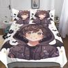 Красочный Набор Пододеяльников с Аниме Девушкой King Size 220x240см 3 шт. Скрытая Молния Микрофибра Мультяшное Постельное Белье Мягкое Покрытие для Одеяла