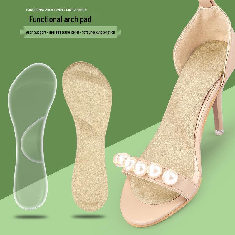 Women's Transparent High Heel Insole: Soft, Non-Slip, Arch Support Pad for Summer Sandals
