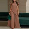 ZANZEA Women Short Sleeve Irregular Blouse and Pants Summer Two Piece Suit Sets