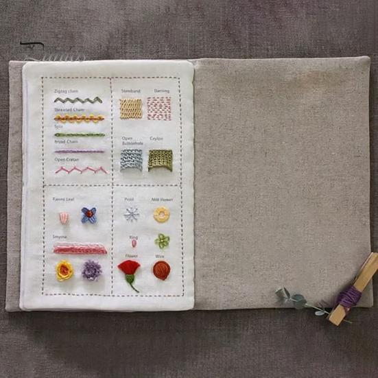 Embroidery Stitch Book DIY Stitch Book Beginners Adults Sewing Book Needlework Stitch Manual Gift for Sewing Embroidery Lovers
