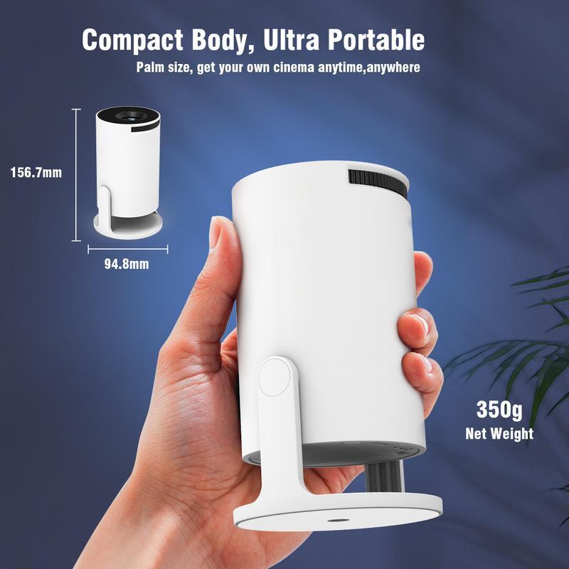HY300Pro Portable Projector 290ANSI Dual Wifi6 4K Videosource Supported Native 1280*720P Android 11 BT5.4 Cinema Outdoor Mini Projetor Remote Con