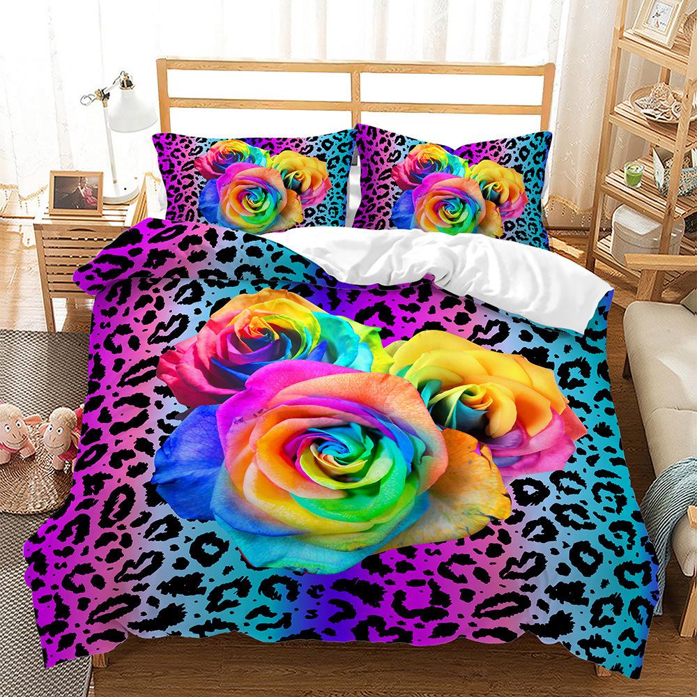 Heimtextil Bett Dreiteilig Blume Blume Digitaldruck Bettbezug