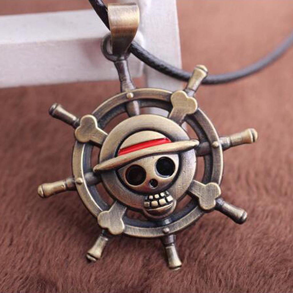 Anime Cosplay New One Piece Luffys Straw Hat Metal Necklacebracelet Pendant