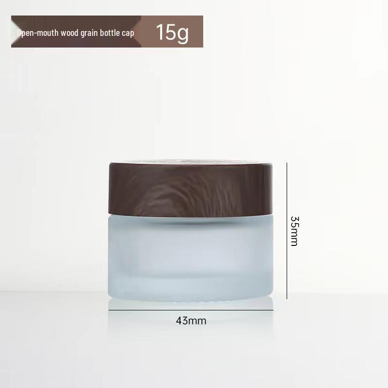 Tarro de Crema Cremosa Esmerilado con Veta de Madera - Botella Cosmética Sellada para Contorno de Ojos y Crema Facial Oscura Recargable