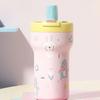 Double-drinking Straw Stainless Steel Cup 650ML Thermos Cup Insulation Cup  Outdoor Camping