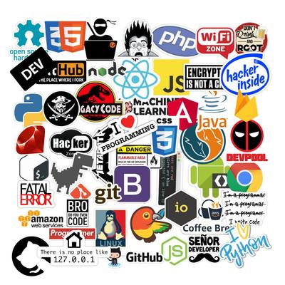 RSINC Vinyl Pack of 51 Laptop Sticker For Programmer, Coder, Developer, Mobile B09N41BPYY