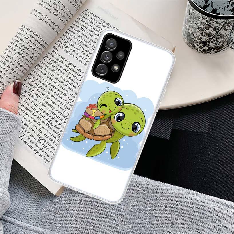 Cartoon Sea Turtle Tortoise Phone Case for Samsung Galaxy A17 A16 A15 A14 A13 A57 A56 A55 A54 A53 A37 A36 A35 A34 A33 A26 A25 A2