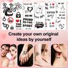 Talos 5 Sheets Lovers Tattoo Stickers, Fun Temporary Face Tattoos, Safe Waterproof Body Art Stickers for Couple Valentine's Day Anniversary