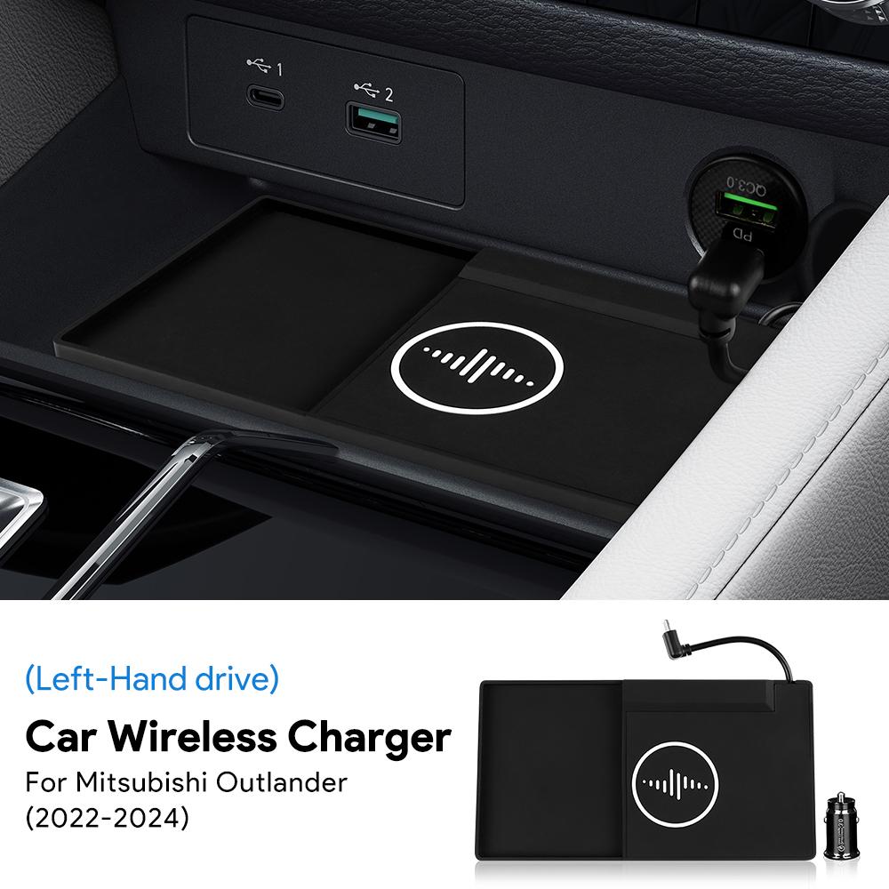 

Car Wireless Charger For Mitsubishi Outlander 2025 2025 2025 PVC Mobile Phone Charging Holder Fast Wirelessly 15W Board