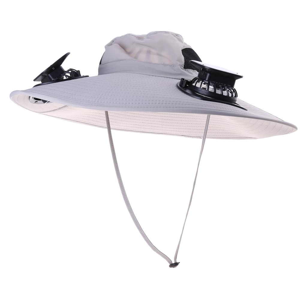 USB Rechargeable Fan Hat for Women Men Waterproof Solar Powered Fan Cap Sun Protective Hat Adult Cooling Fan Visor Hat