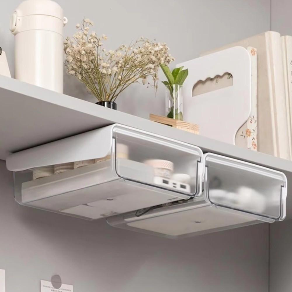Space Saving Under Desk Drawer Organizer Slide Buckle Hidden Office Organizer  Desk Drawer