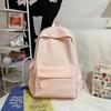 Schoolbag Casual Large Capacity Backpack Ins Style Fashion Girl Korean Version Solid Color Simple College Student Schoolbag Travel Backpack