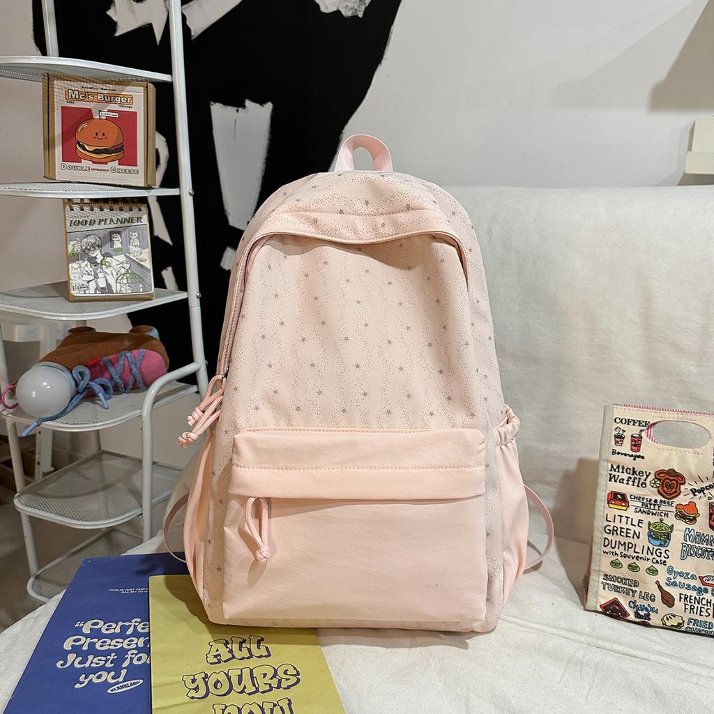 Schoolbag Casual Large Capacity Backpack Ins Style Fashion Girl Korean Version Solid Color Simple College Student Schoolbag Travel Backpack
