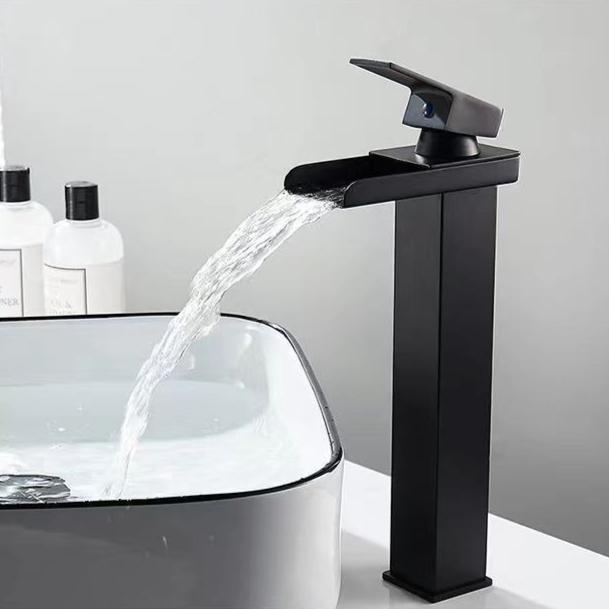 Bathroom Basin Faucet Waterfall Bathroom Mixer Tap Stainless Steel Sink Faucet Single Handle Deck Mounted Toilet Countertop Tap