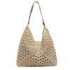 New Hollow-out Design Weaving Clutches Weaving Texture Large Capacity Underarm Bag Polyester Ladies Handbag Summer Season