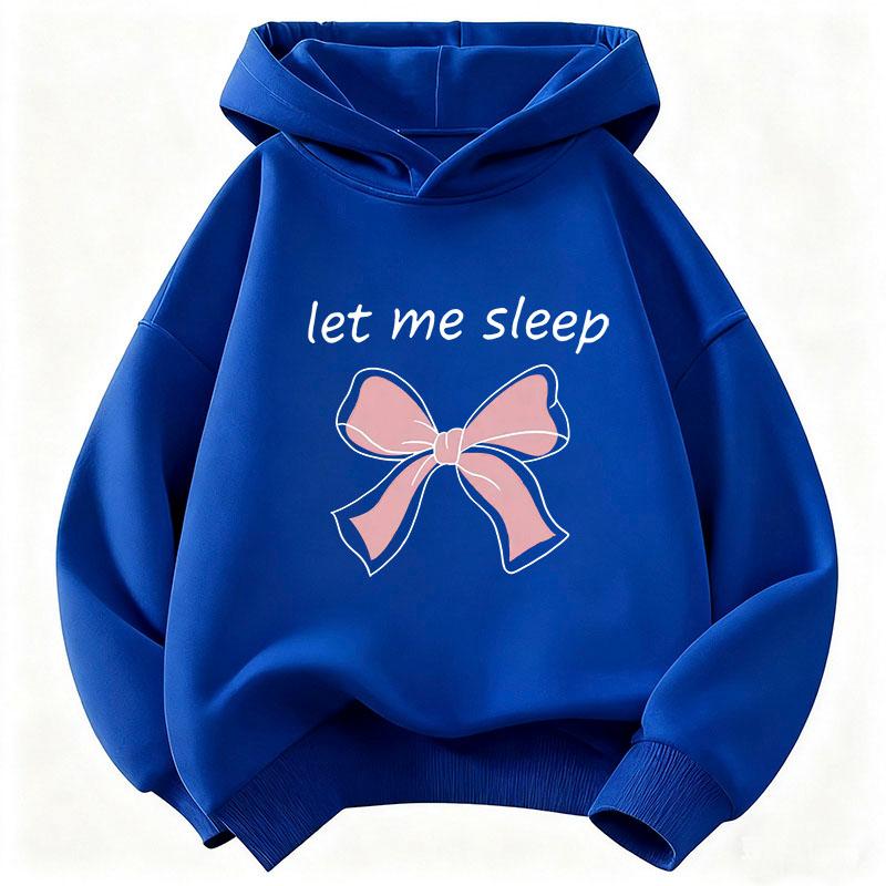 Let Me Sleep Bow Design Hoodie Kids Children's Sweatshirt Hoody for Boys Girls Autumn Winter Casual Hoodies