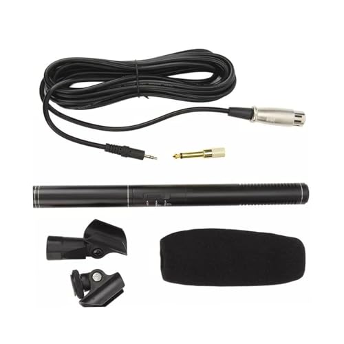 ABS Metal Wired Professional Interview Microphone with XLR Cable and Windscreen for Video Camcorders, DSLRs, and DV Cameras
