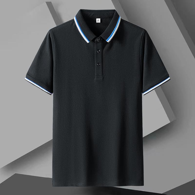 Summer Solid Color Men's Short Sleeved T-shirt Thin Business Lapel Men's Polo Shirt