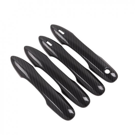 Carbon Fiber Front Car Door Handles Cover Trim 4pcs For Toyota Camry 2018-2024