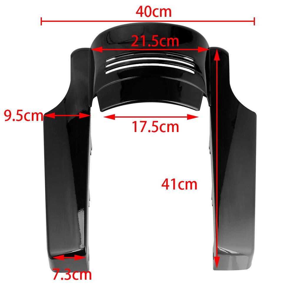 AQIMY Rear Fender Extension Bagger Kit for Harley Davidson Made of ABS Direct Vivid Black 2009-2013 Touring/Street Glide/Road Glide, Plastic,
