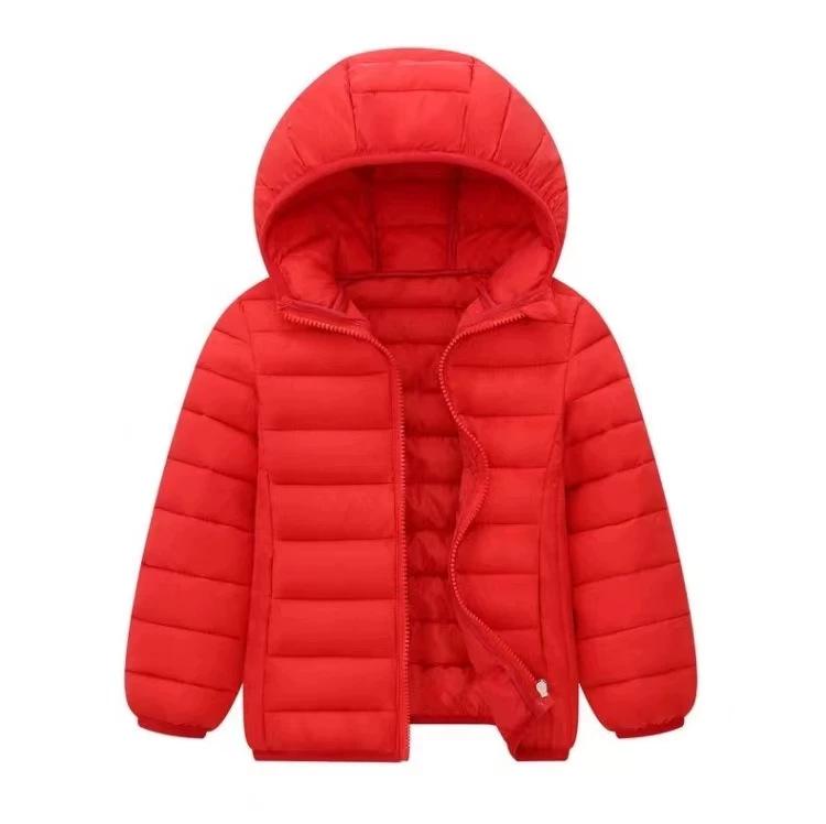 Unisex Children's Hooded Down Jacket - Lightweight, Warm Autumn & Winter Outerwear for Medium & Large Kids