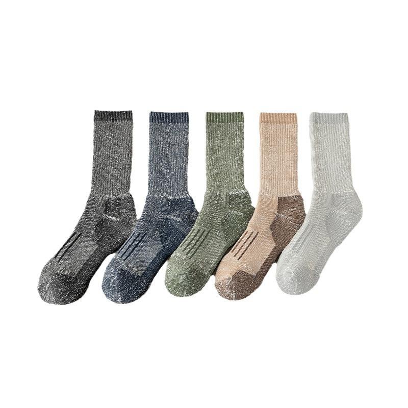 3 Pairs of New Men's Autumn and Winter Thick Plush Warm Towel Bottom Sports Tube Socks