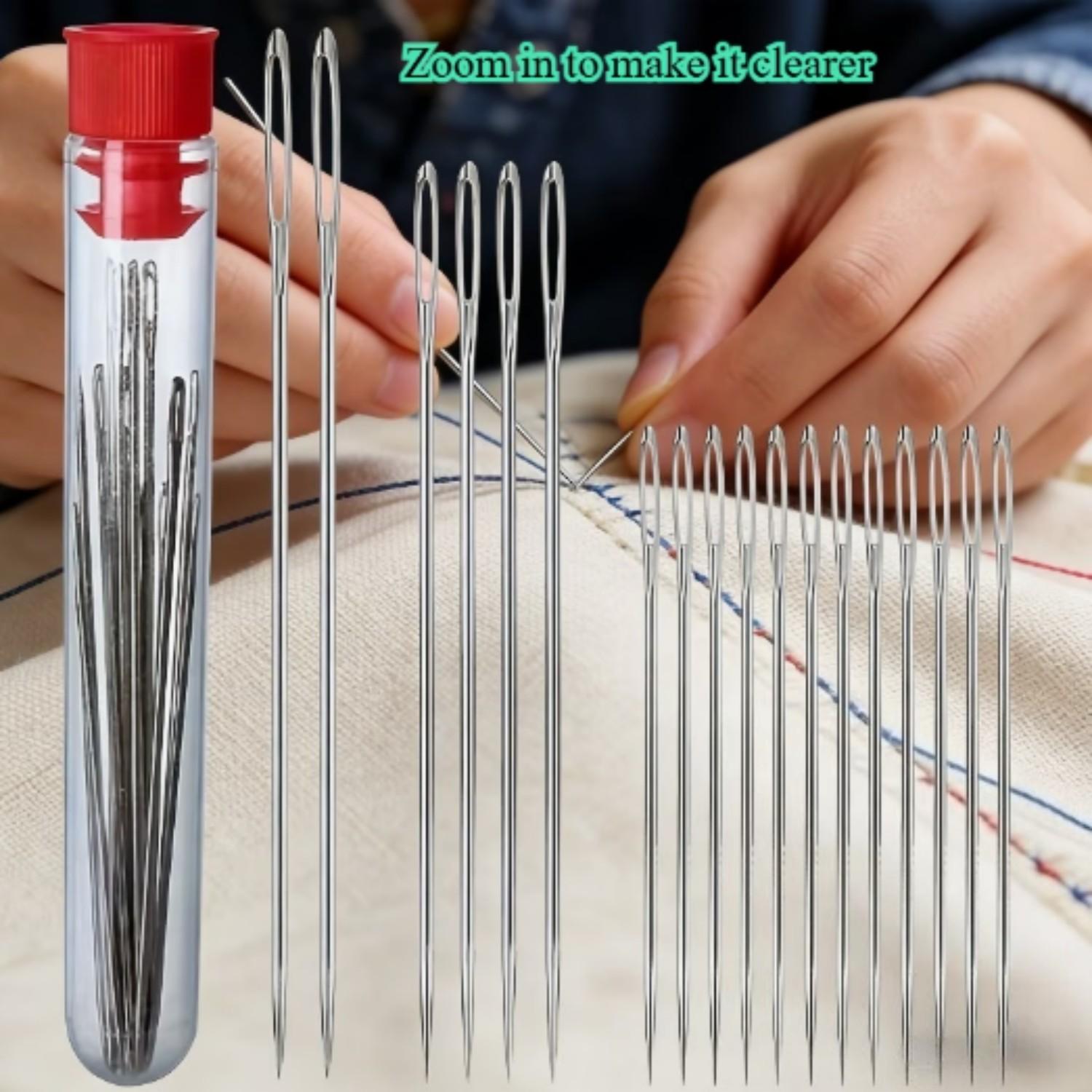 

18-Piece Multi-Purpose Large-Eye Sewing Needle Set, Household Hand Sewing Needles for Daily Use серебряный