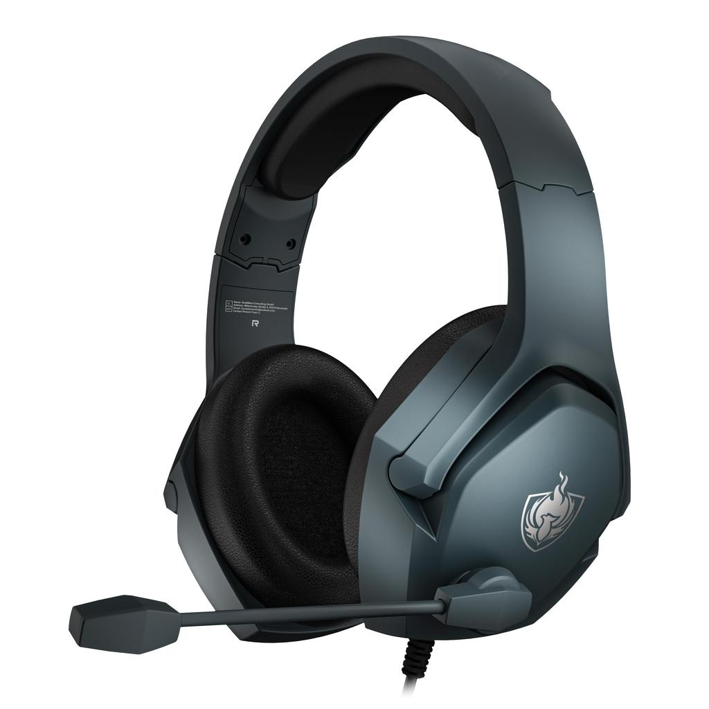 PHOINIKAS Wired Gaming Headset for PS4, PS5, and PC with Mic, Noise Cancelling, One-Click Mute, Deep Bass, Comfortable, Lightweight, and Stretchable