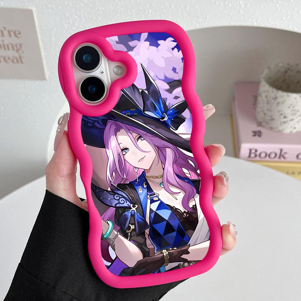 

HSR Jade Wavy Edge TPU Mobile Phone Case for iPhone 17 16 15 14 13 12 11 Air Pro Max Plus Colorful Cover iPhone 15 Pro