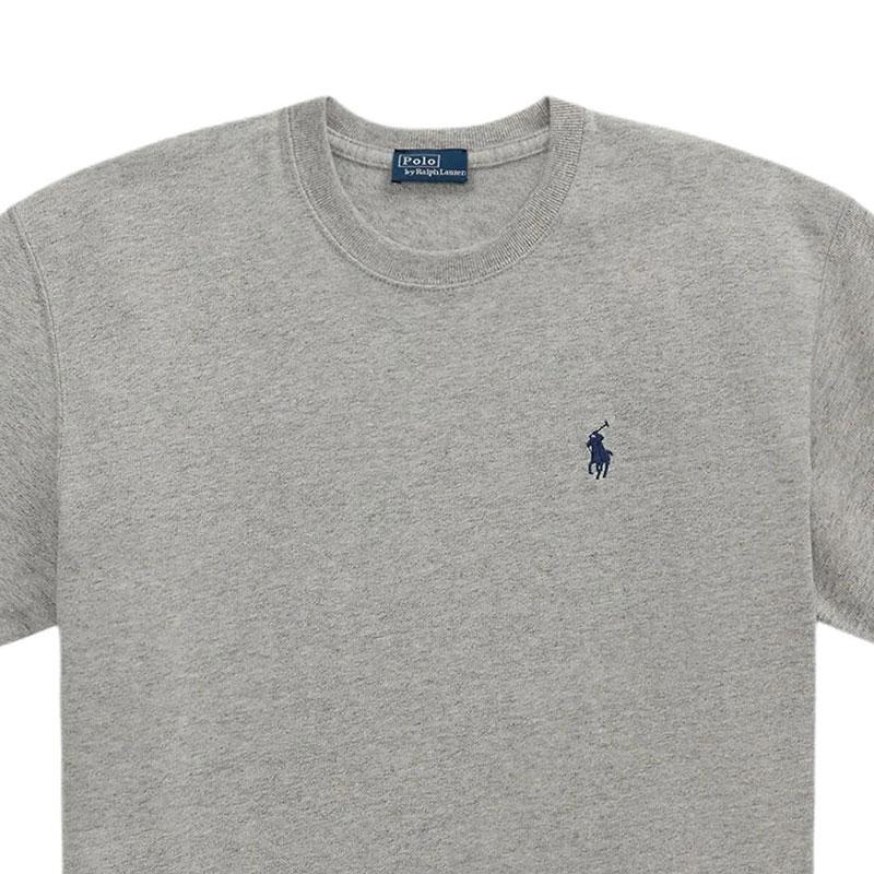 Polo Ralph Lauren Solid Logo Embroidered Crew Neck Short Sleeve T-Shirt Women Tops Light-Gray 211967104-003