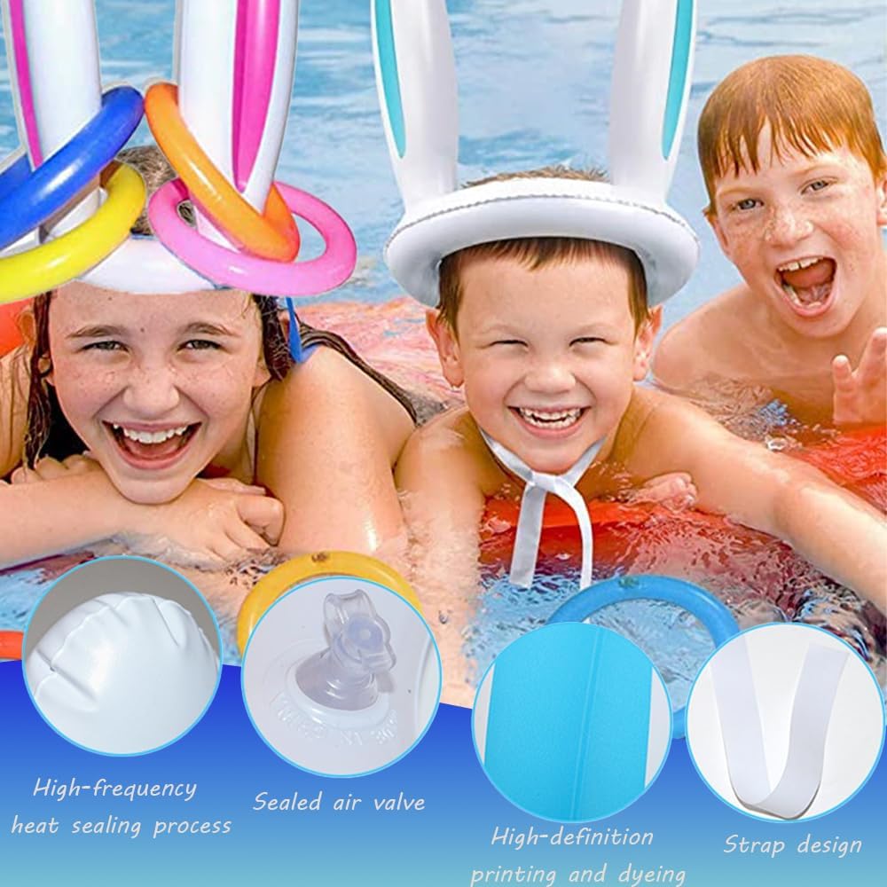 Aesthetic Easter Decor: Inflatable Bunny Ear Ring Toss, Creative Spring Party Game, Interactive Event Prop, Trendy Gift