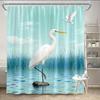 Elegant Heron Shower Curtain Machine Washable All Season Waterproof Privacy Protection 2D Print Nature Design Serene 12 Hooks