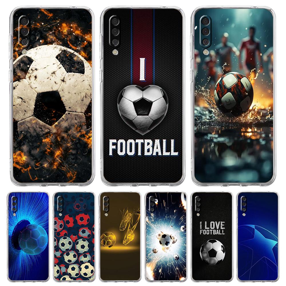 Football Sport Soccer Transparent Phone Case for Samsung Galaxy A12 A50 A52 A70 A40 A10 A20 A30 A02 A03S A04 Cover Silicon Shell