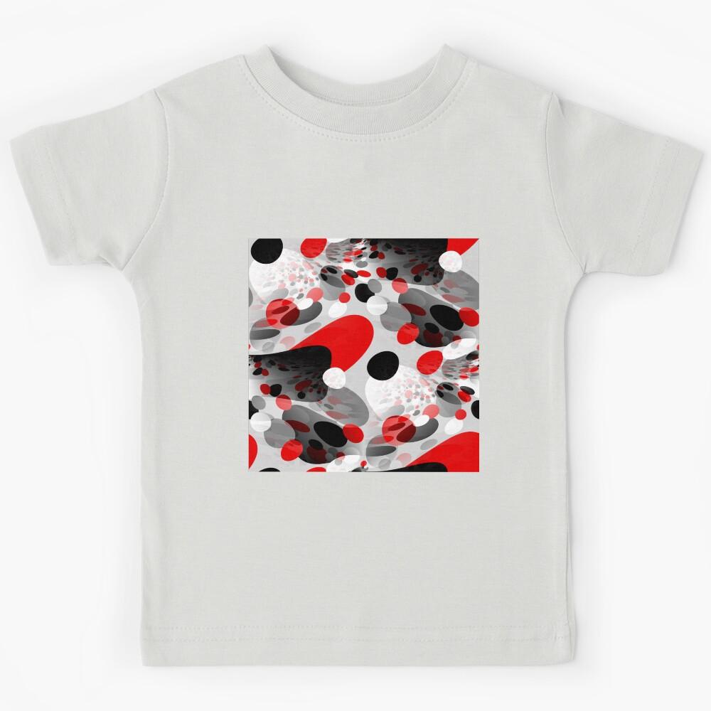 Stir Crazy - Abstract - Red, Gray, Black, White Kids T-Shirt 160