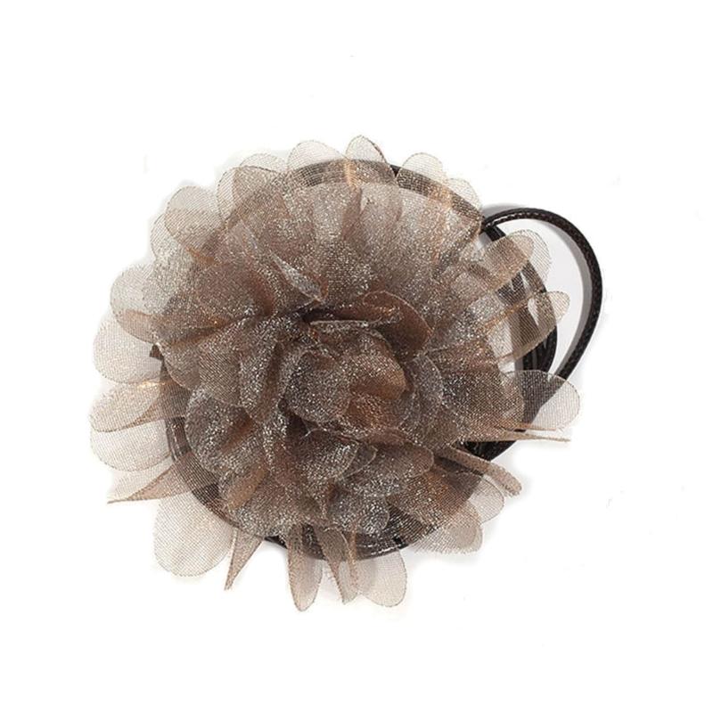 Flower Choker Necklace Elegant Hand-making Floral Collar Necklace Party Jewelry Cloth Material Gift for Women and Girls