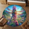 1pc Dragonfly Wildflowers Round Chair mat Area Rug - Non-Slip, Floor Mat for Office, Bedroom, home decor Christmas Gift-1002333