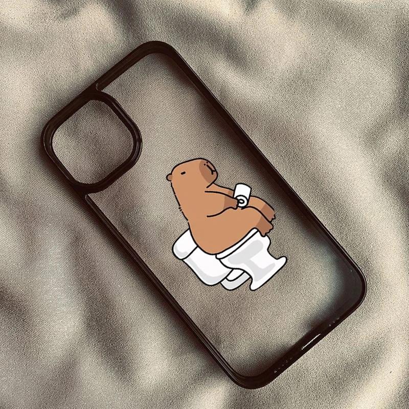 

Funny Animal Cute Capybara Phone Case for IPhone 16 15 14 13 12 11 Pro Max Mini X XS XR 7 8 Plus SE Funda Shockproof Soft Cover iPhone XS MAX