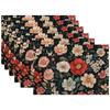 Retro Daisy Flower Placemats Set of 6,Dinner Table Mats Non-Slip Washable Mats for Kitchen Dinner Party Tablemat 12x18Inch