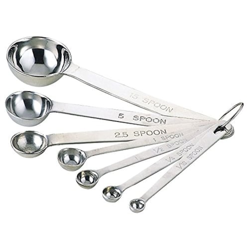 Nagao 18-8 Stainless Steel Extra Thick Measuring Spoons, Set of 7