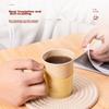 MENGTING Disposable Paper Cup Holder, Cream-Style Tea Tray with Insulated Cups, Heat-Resistant Plastic Cup Holder, 8 Pieces