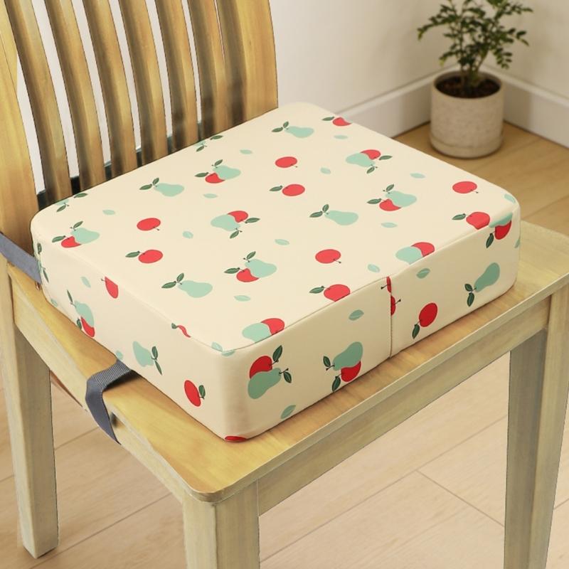 Booster Seat for Dining Table Printed Pattern Kids Booster Seat with Safety Buckles Anti-Slip Bottom Heightening Cushion