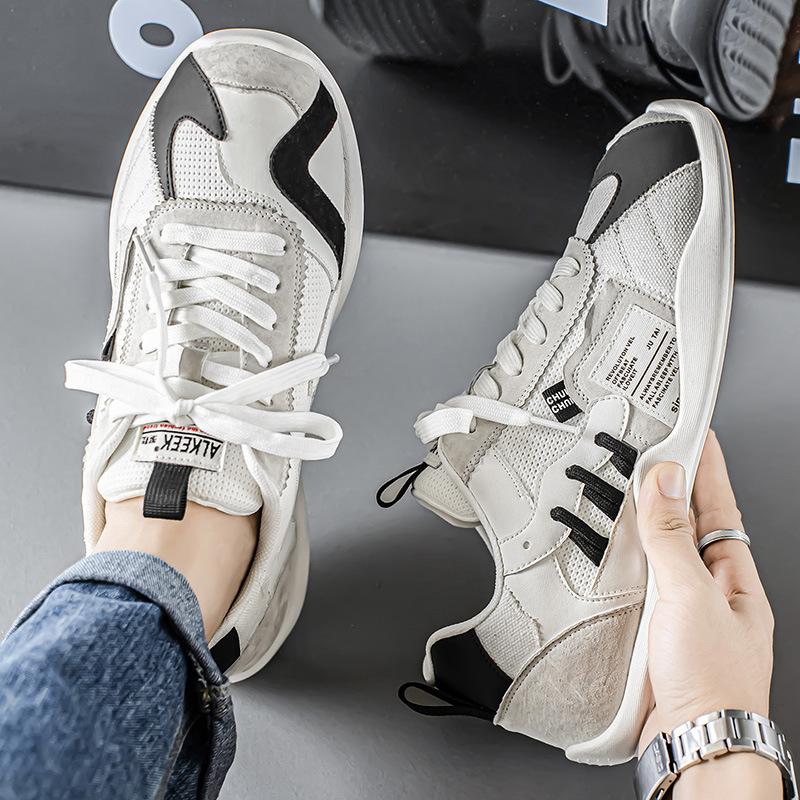 

Men s shoes 2025 summer new breathable mesh shoes low-top soft sole trend Korean version ins popular casual sports shoes 44 белый