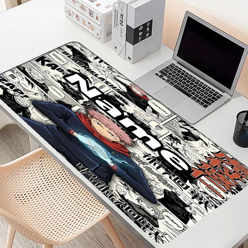 Custom Name Personalized Jujutsu Kaisen Pattern Mousepad, Laptop PC Desk Mat, Decorative Desk Mat for Home Keyboard Pad Gift